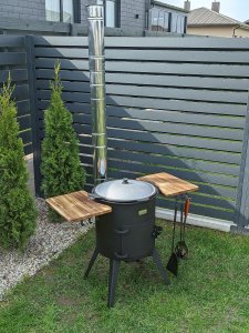 PREMIUM nuo 8L iki 22L 5MM krosnelė su kaminu, su lentynomis