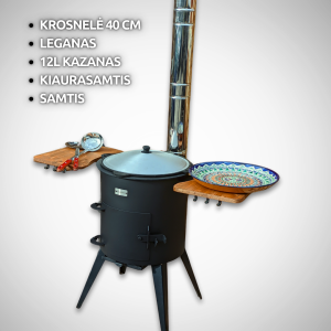 PREMIUM 12L Rinkinys su lentynomis, kaminu