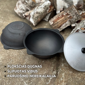 Uzbekiškas kazano puodas nuo 6L iki 22L Namangan plokščiu dugnu su dangčiu + samtis + kiaurasamtis